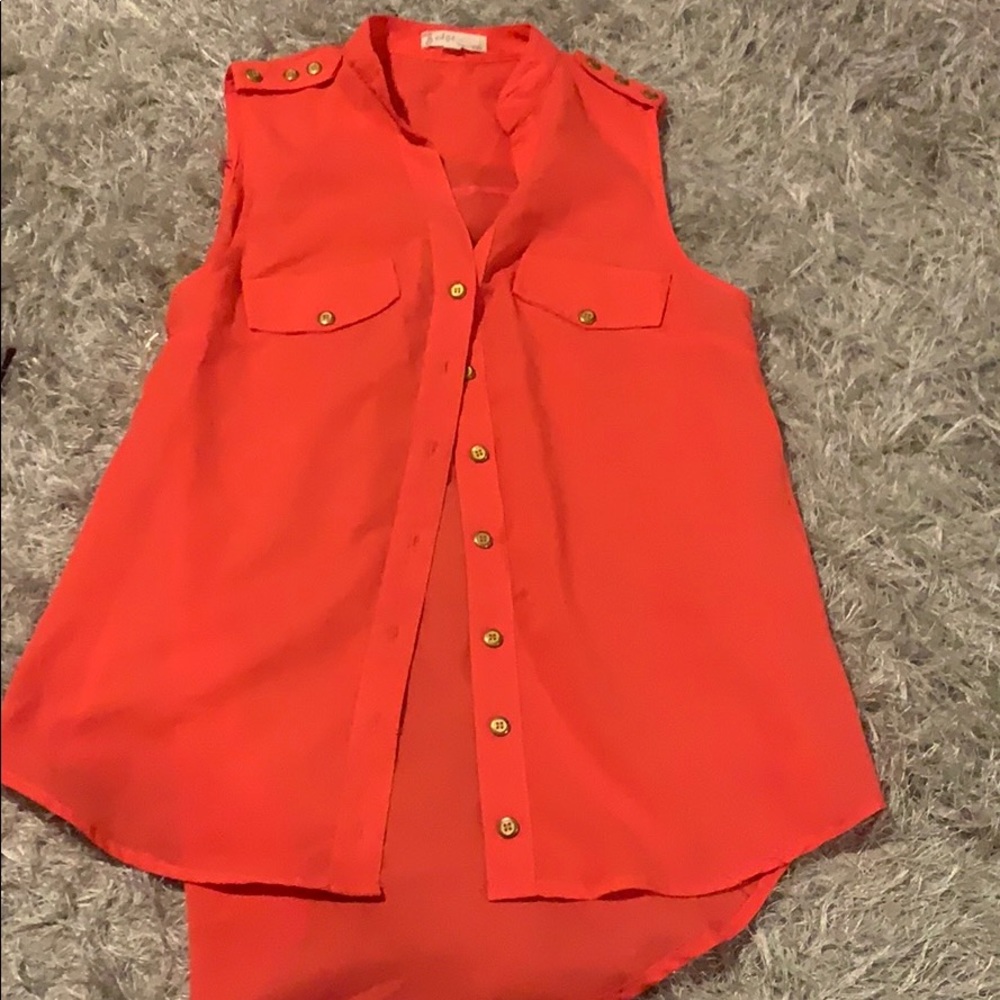 Button up sleeveless shirt